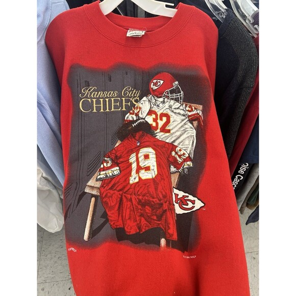 Vintage Kansas City Chiefs Nutmeg Mills Embroidered Sweatshirt 1994 Sz XL - Picture 6 of 6